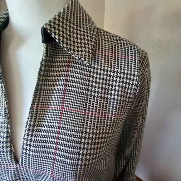 ZARA Black and White Houndstooth Collared Shift Dress - Picture 5 of 14